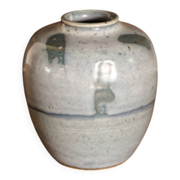 Glazed stoneware vase signed,