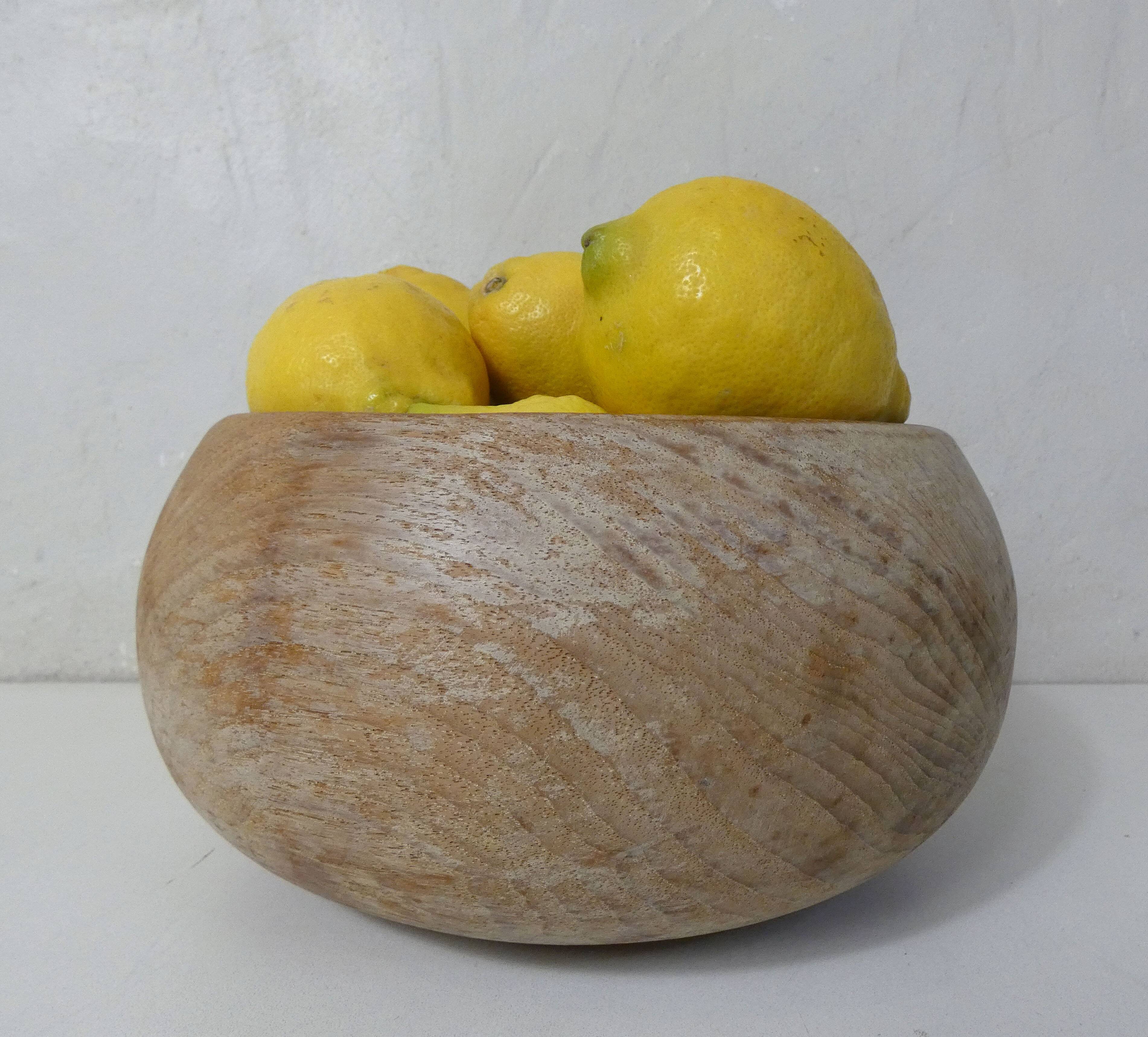 turned wooden fruit bowl