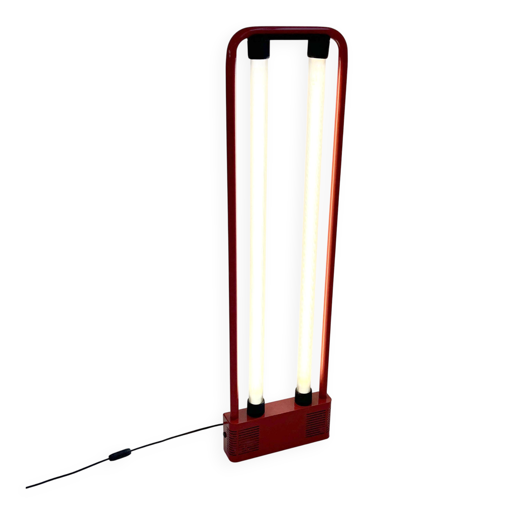 Red floor lamp by Gian N. Gigante for Zerbetto, 1980