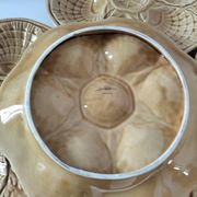 5 Sarreguemines caramel shell plates, 1950s