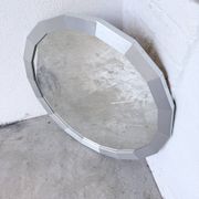 Miroir hexagonal métal brossé 1970