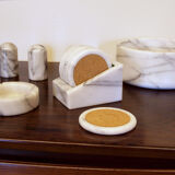 Set of table accessories in Carrara marble