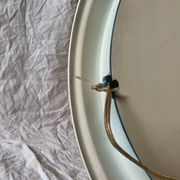 Vintage round wall mirror in blue painted plastic - diameter: 52 cm
