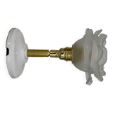 Vintage tulip wall lamp in frosted glass in the shape of a flower