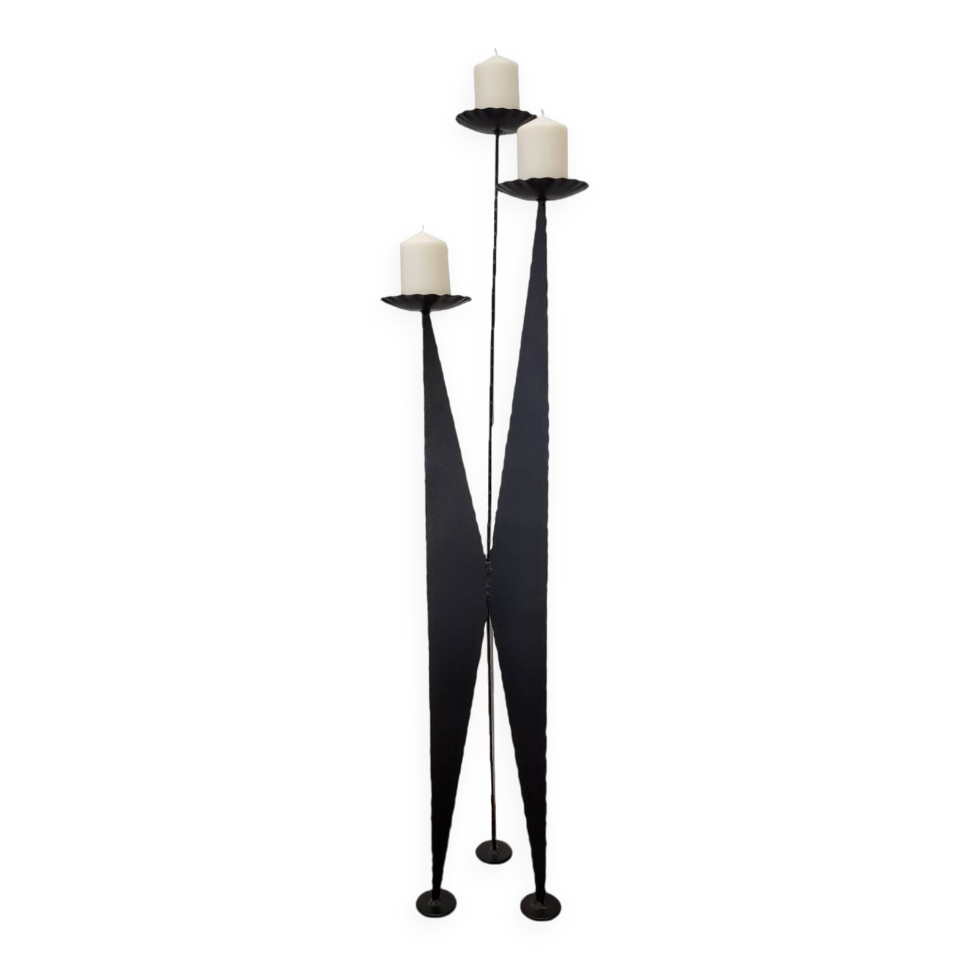 Large Vintage Brutalist Chandelier • Wrought Iron • XXL • 1950