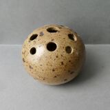 Vase bouquetière, pique fleurs en grès pyrité