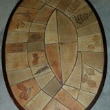 Coffee table stamped Raymonde Leduc Model "Herbier