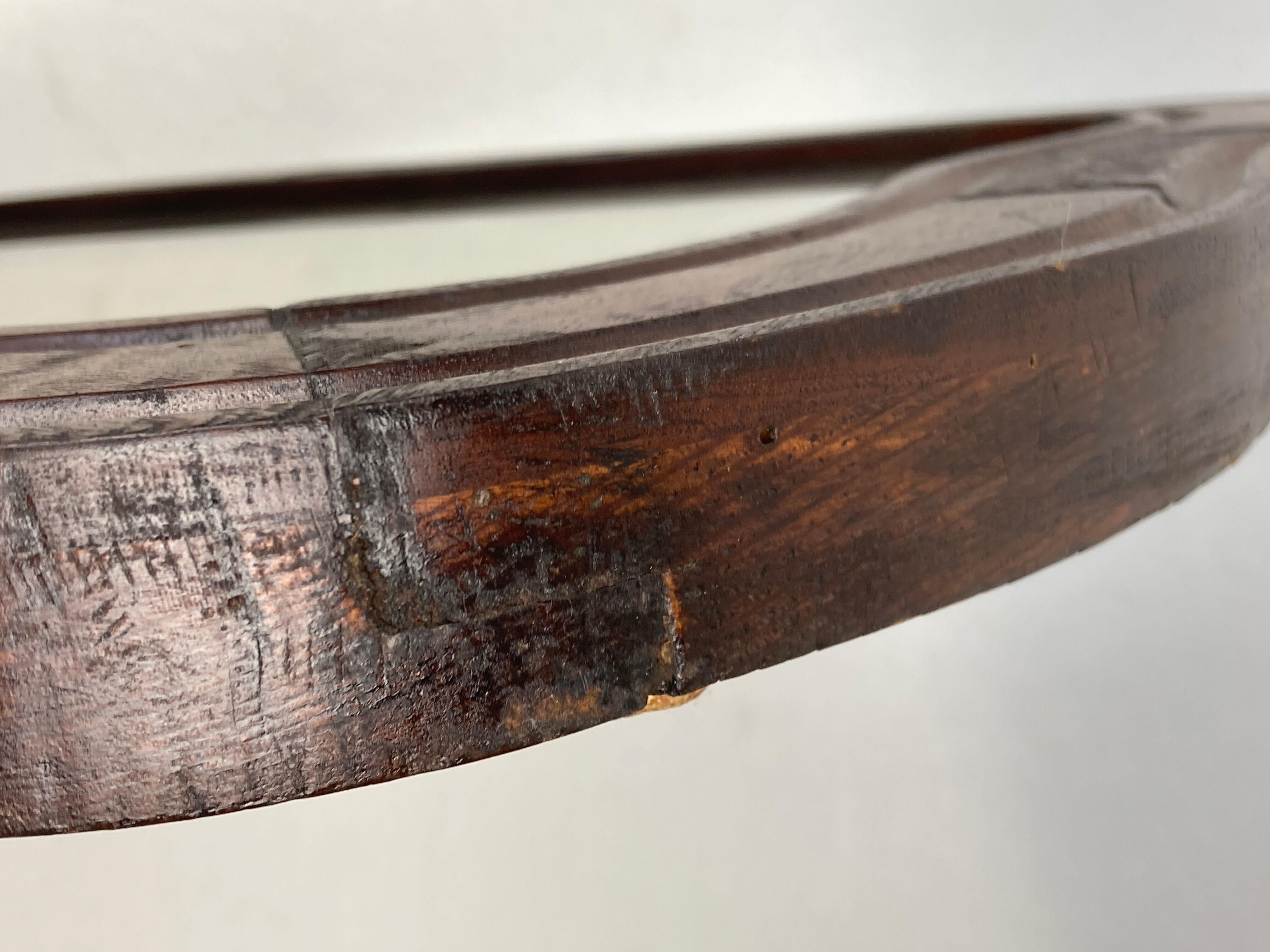 Hand carved wavy curvy vanity mirror, ca 1900