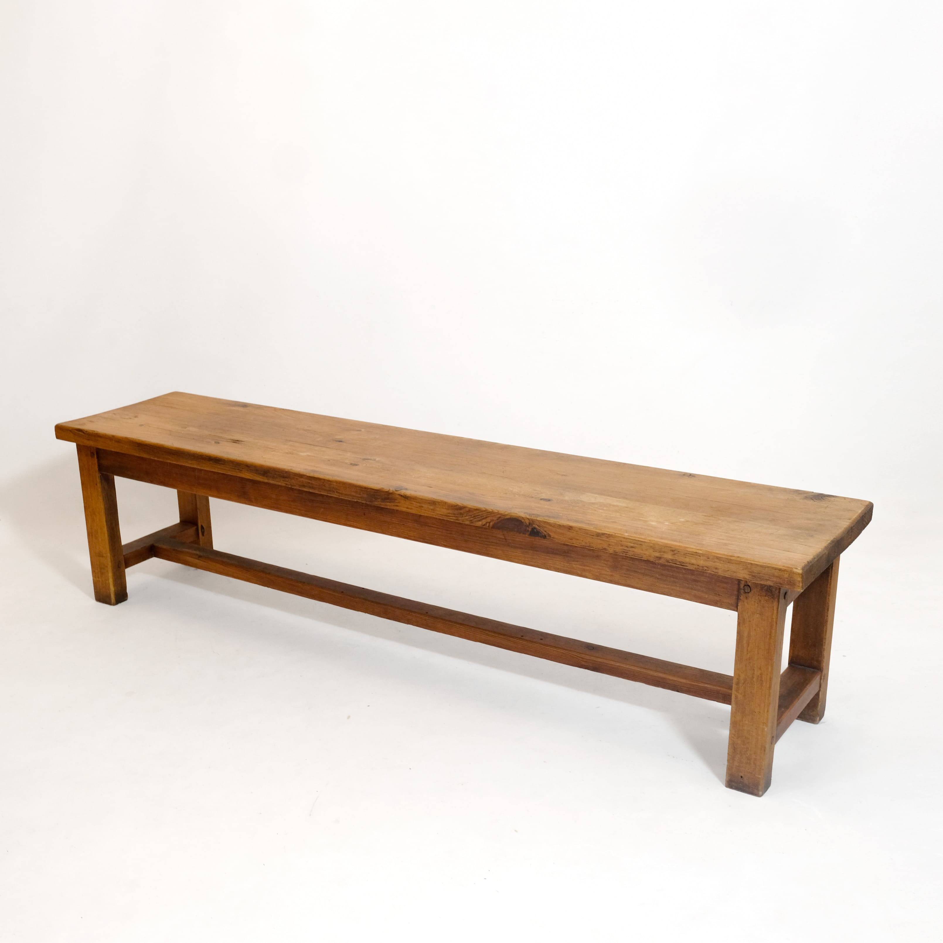 4-seater solid wood bench from the 70s-80s.