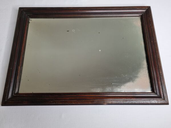 Miroir ancien rectangulaire encadrement en bois 51x37cm