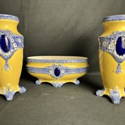 Art Nouveau 3-piece Fives Lille set by Bryun circa 1900