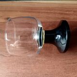 10 14cl glasses on black stems, Luminarc France, Milord 5 model