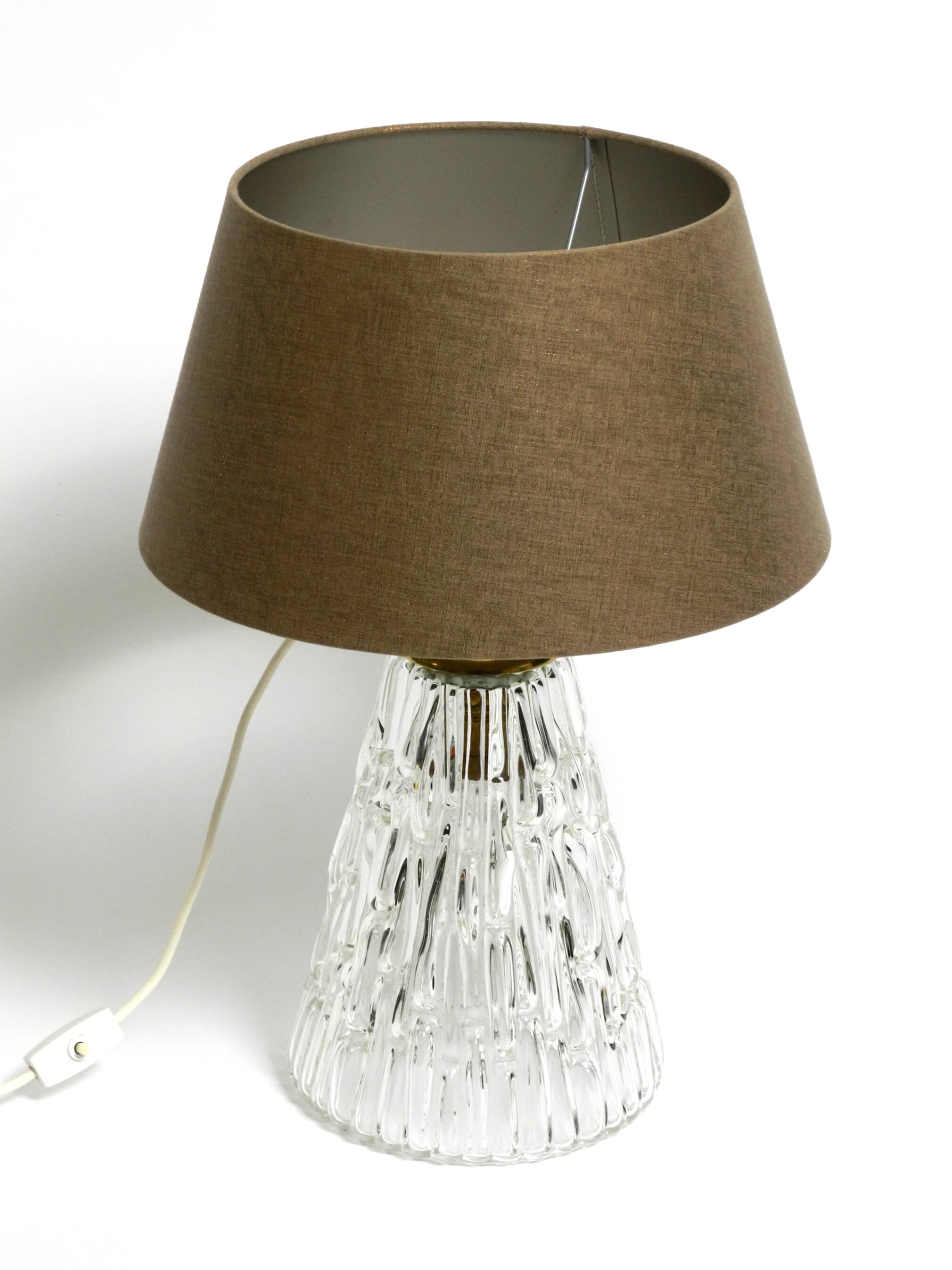 Heavy large Mid Century Modern glass table lamp by Rupert Nikoll Vienna | h