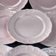 8 vintage dessert plates Salins powder pink