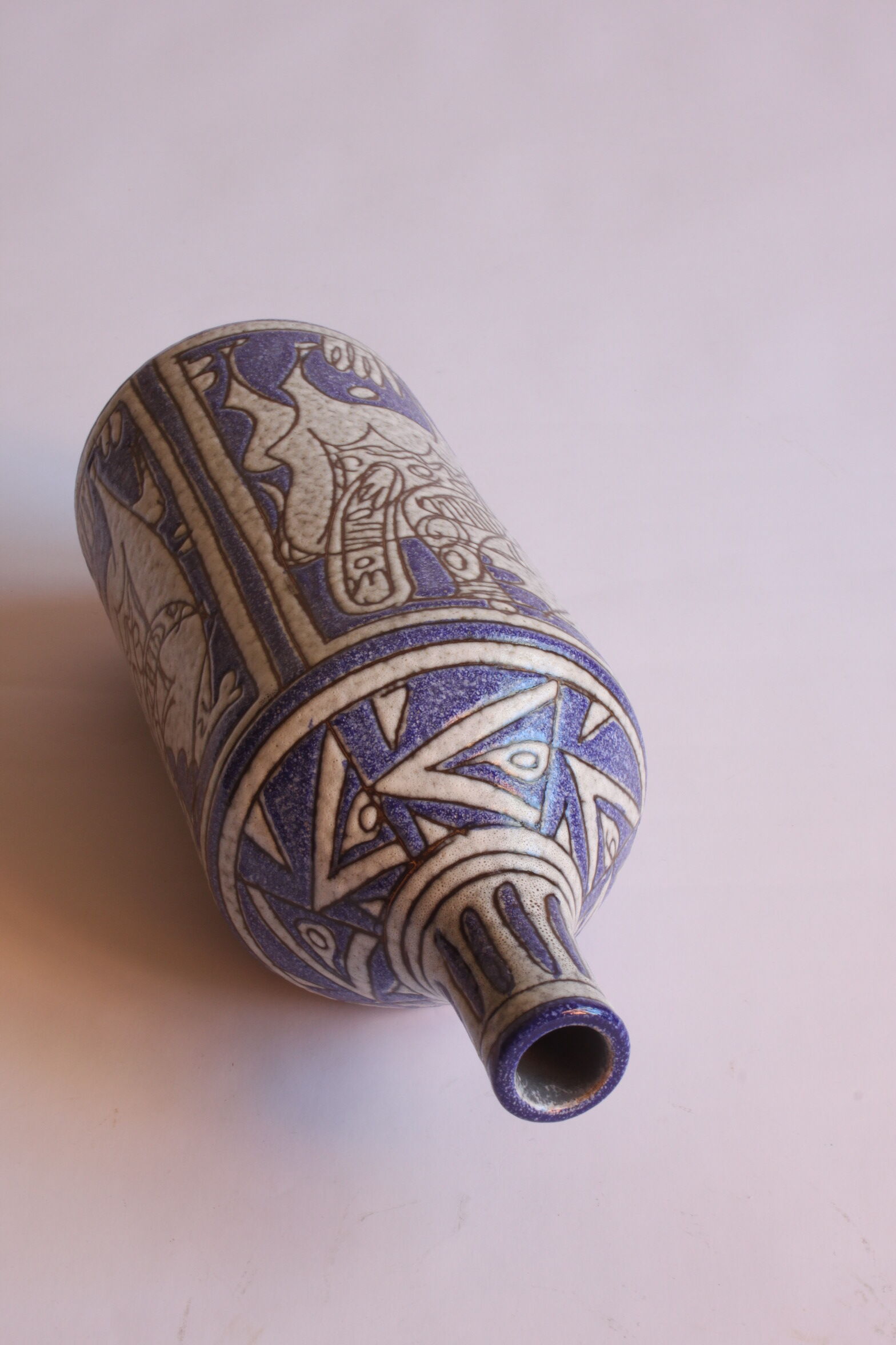 Abstract Sgraffito Bottle by Fratelli Fanciullacci, Italy, 1950s