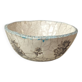 Raku ceramic salad bowl