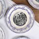 Collection of talking plates with Joan of Arc theme, in earthenware from the Choisy le Roi factory