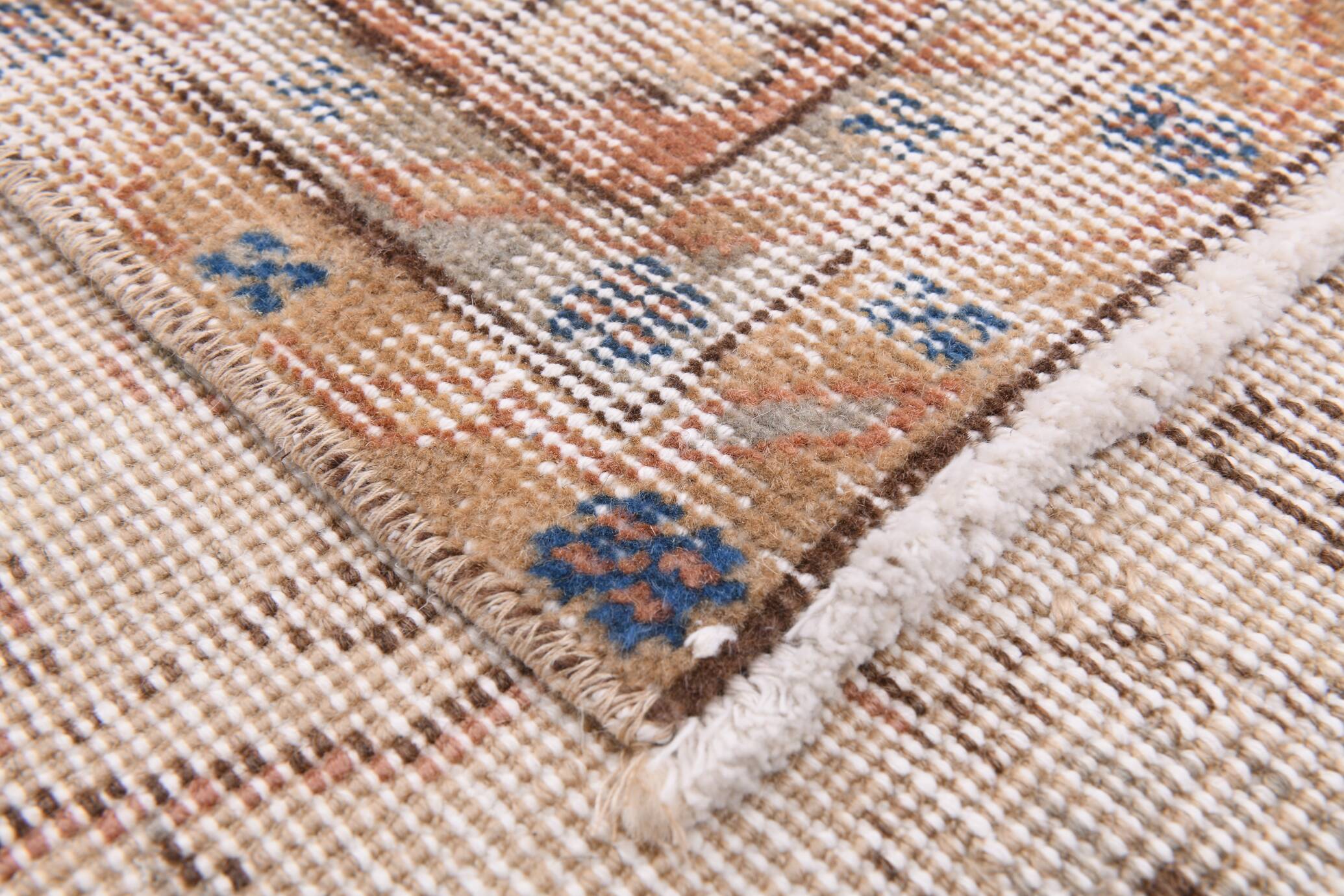 5x8 Rug For Farmhouse Room Blue Orange Vintage Rug, 162x262Cm SK 5165