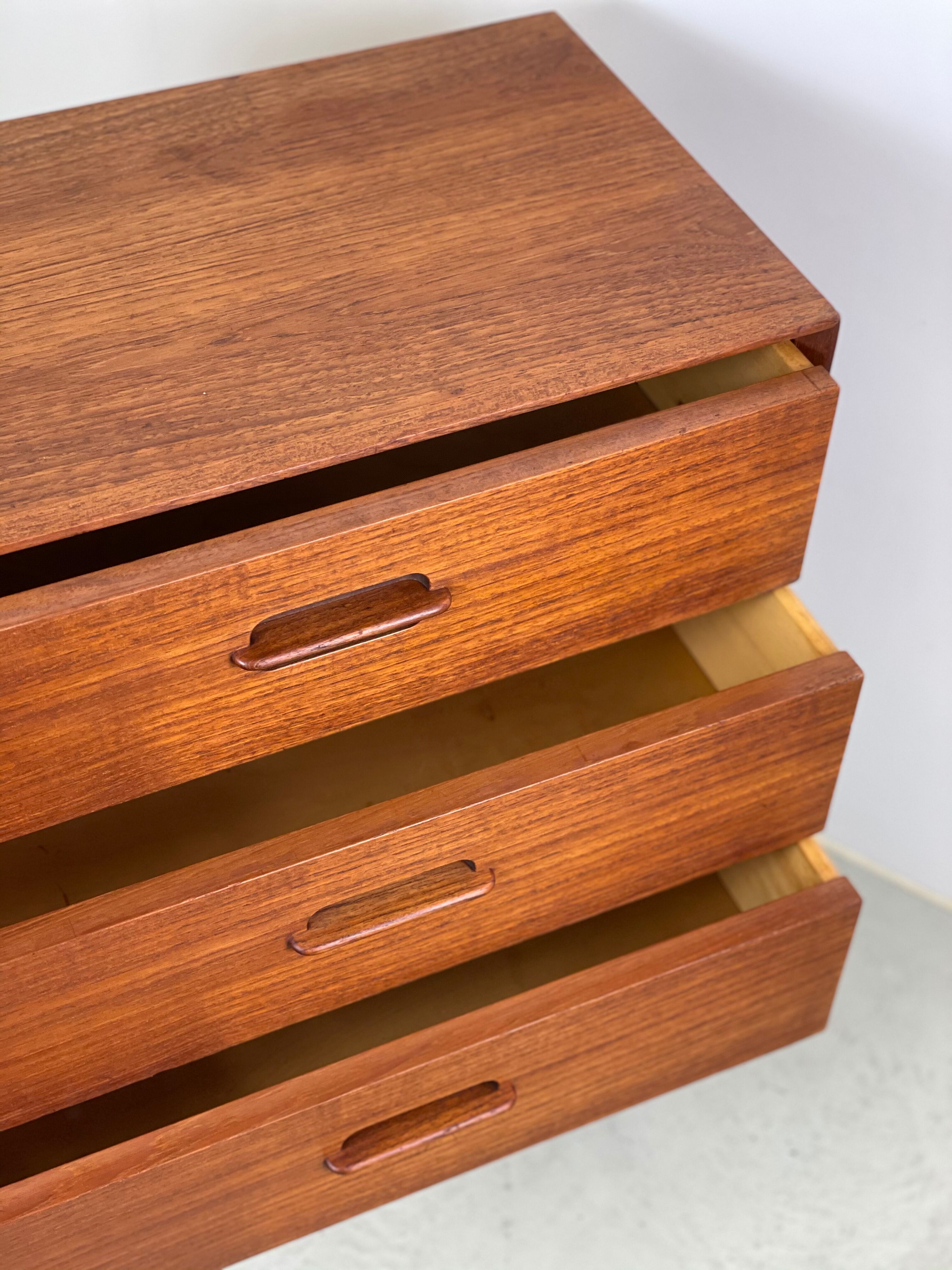 MidCentury Danish modern teak chest of drawers by Ejvind A. Johansson