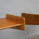 Pair of Scandinavian bedside wall shelves in teak and oak