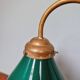 Art Deco desk lamp in brass and conical green opaline, 1920s-30s