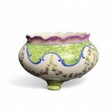 Sèvres, 20th century porcelain tripod planter with floral decoration