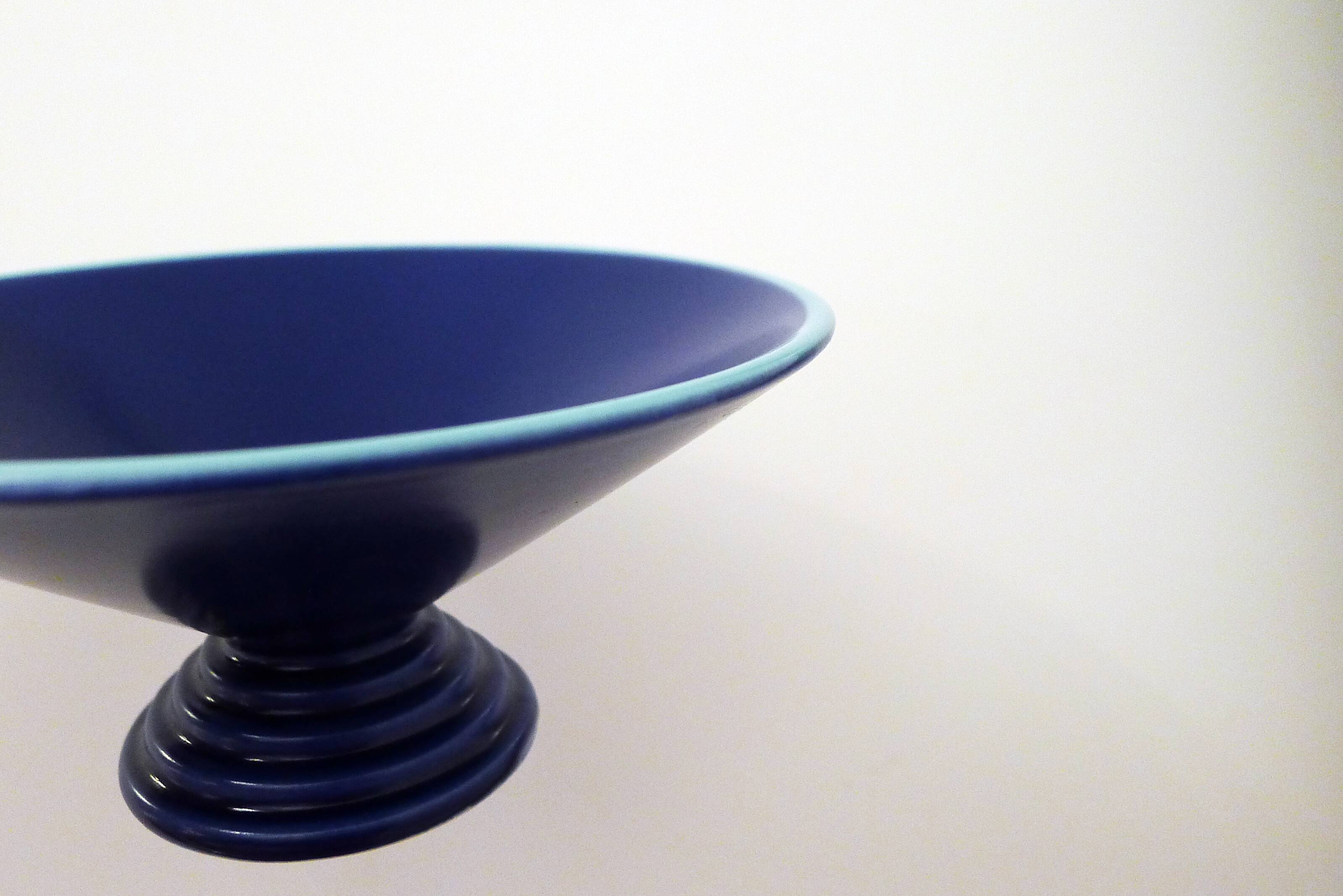 Set of 6 modernist dessert bowls Cobalt