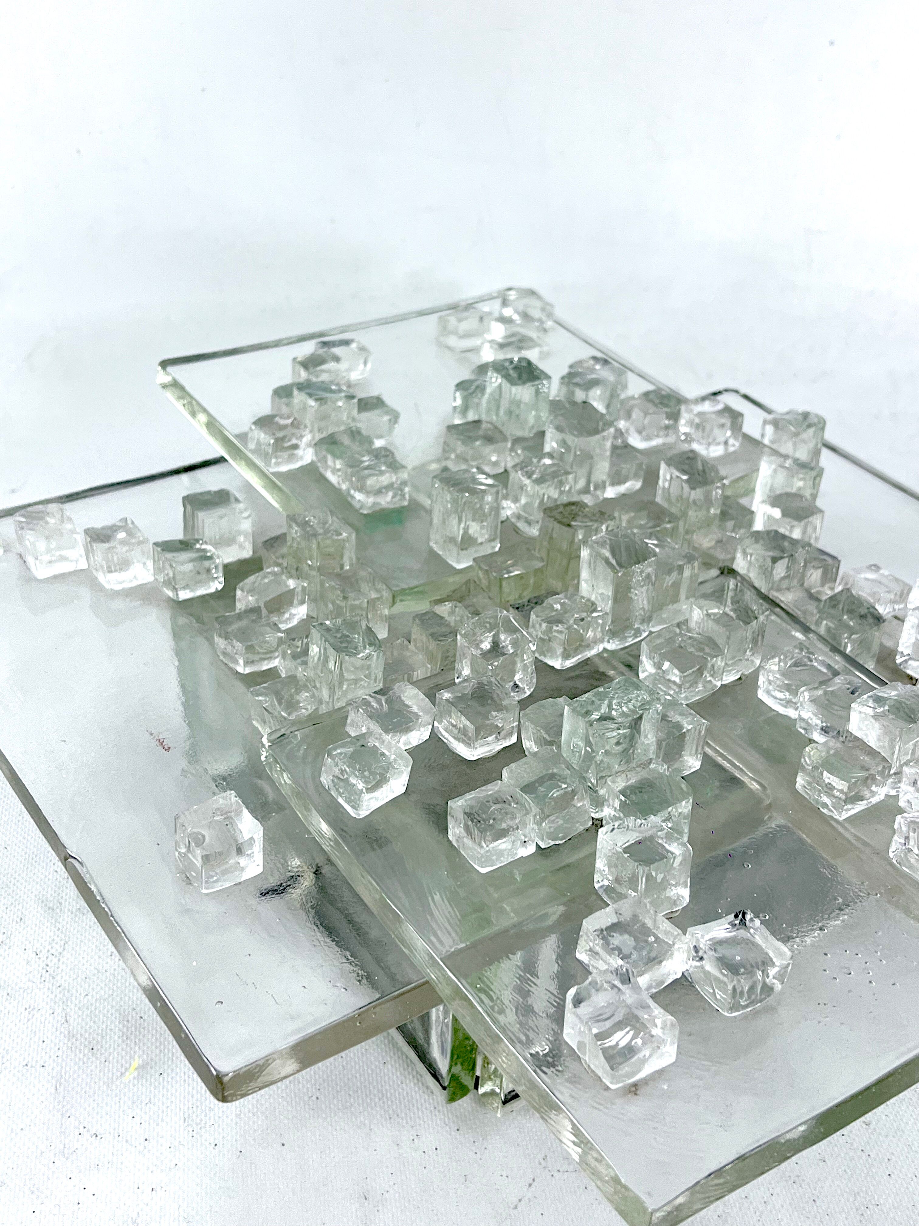 Mid-Century Clear Murano Glass wall light by Albano Poli for Poliarte. Italy 1970s