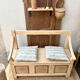 Raw wood bank bench