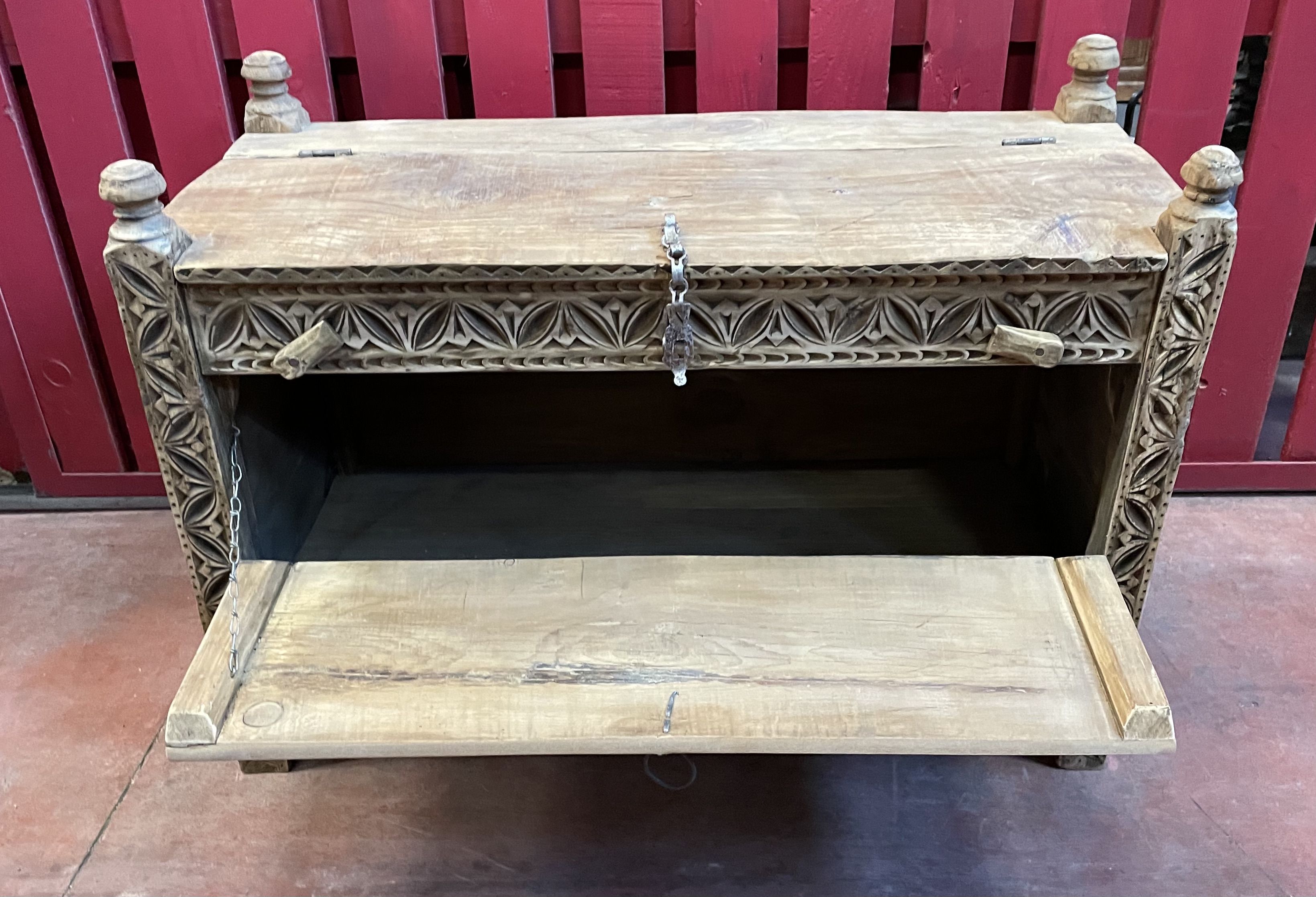 Pakistan, Swat Valley, former Cedar Wood Wedding Chest Fully Carved by Hand