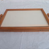 Foldable wooden serving tray