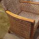Rattan and wood armchair