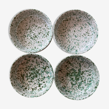 4 speckled ceramic ramekins