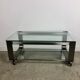 Table basse en aluminium chromé brossé vintage 1970