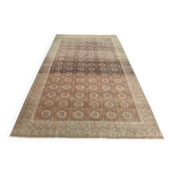 6x10 Sand Beige Hand Woven Persian Vintage Rug, 178x293 Cm