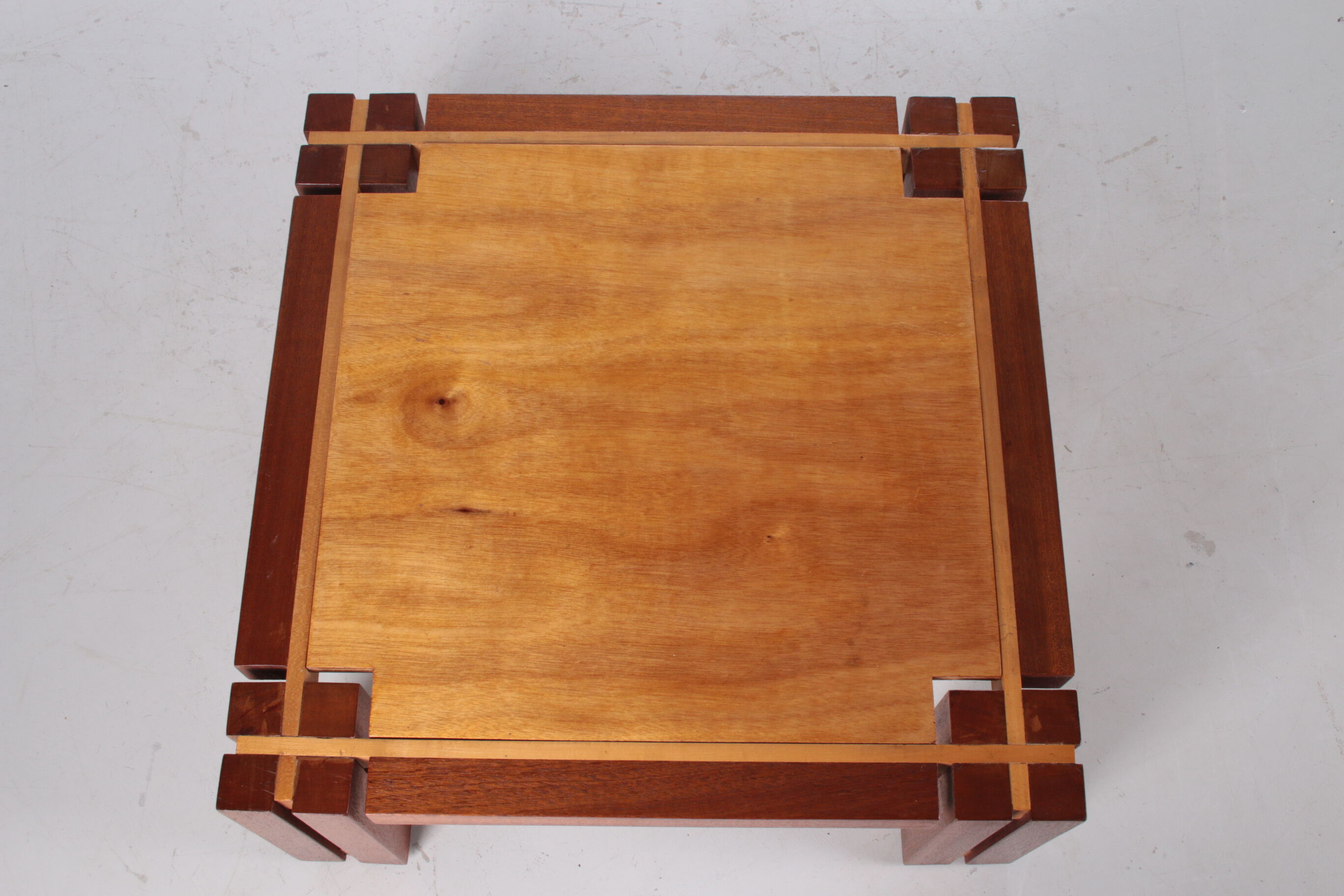Brutalist Teak wood coffee table, 1970s