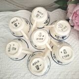 Antique cups with iron earthenware saucers