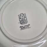 Set of five hollow plates, OpArt, 70s of the faience factory of Gien