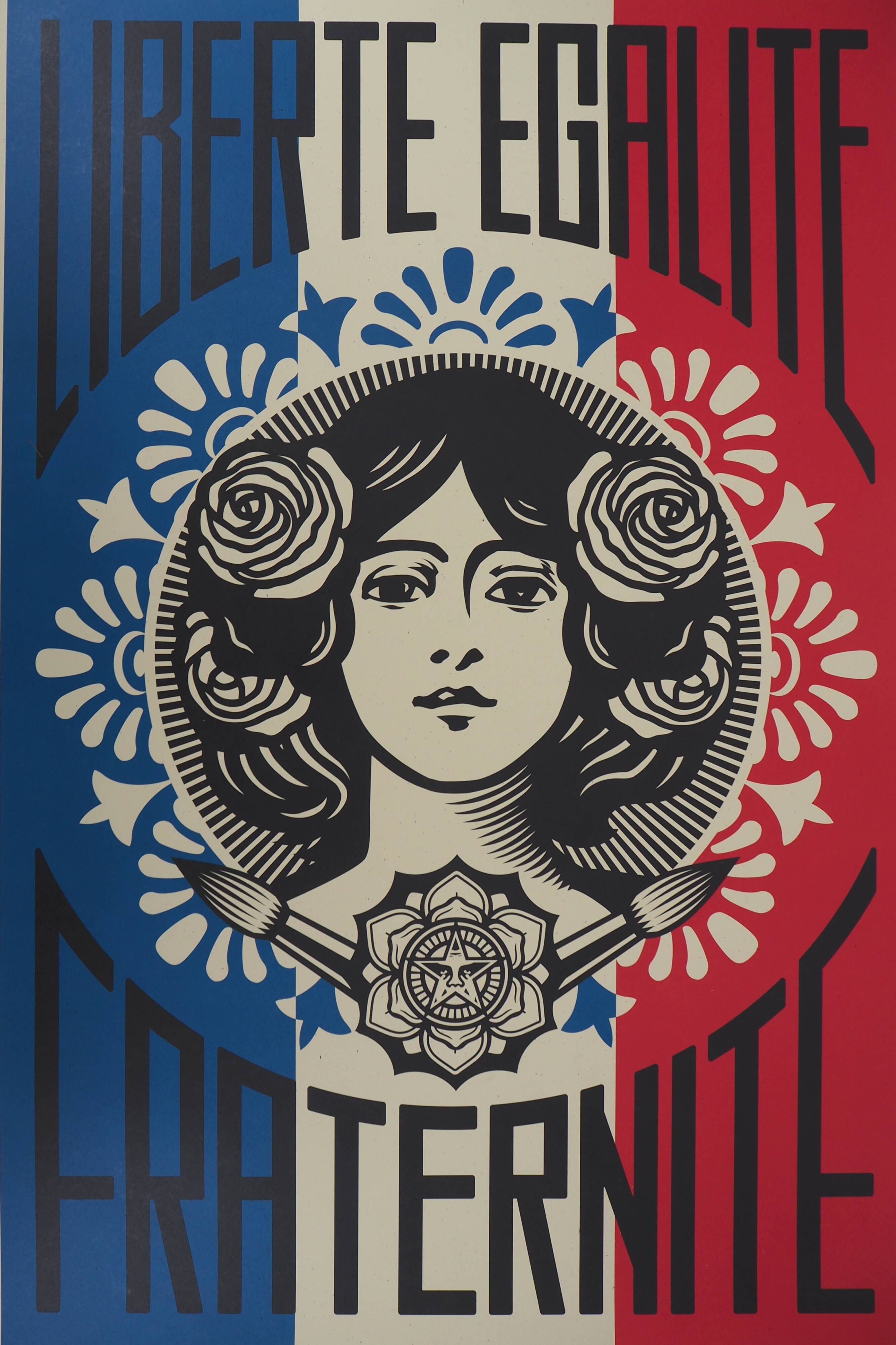 Shepard Fairey (Obey Giant): Liberty, Equality, Fraternity - Signed lithograph