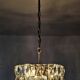 Nickel-plated crystal chandelier Mid Century Modern by Bakalowits