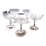 5 cut crystal champagne coupes