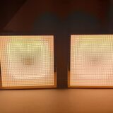 Pair of gold square wall light