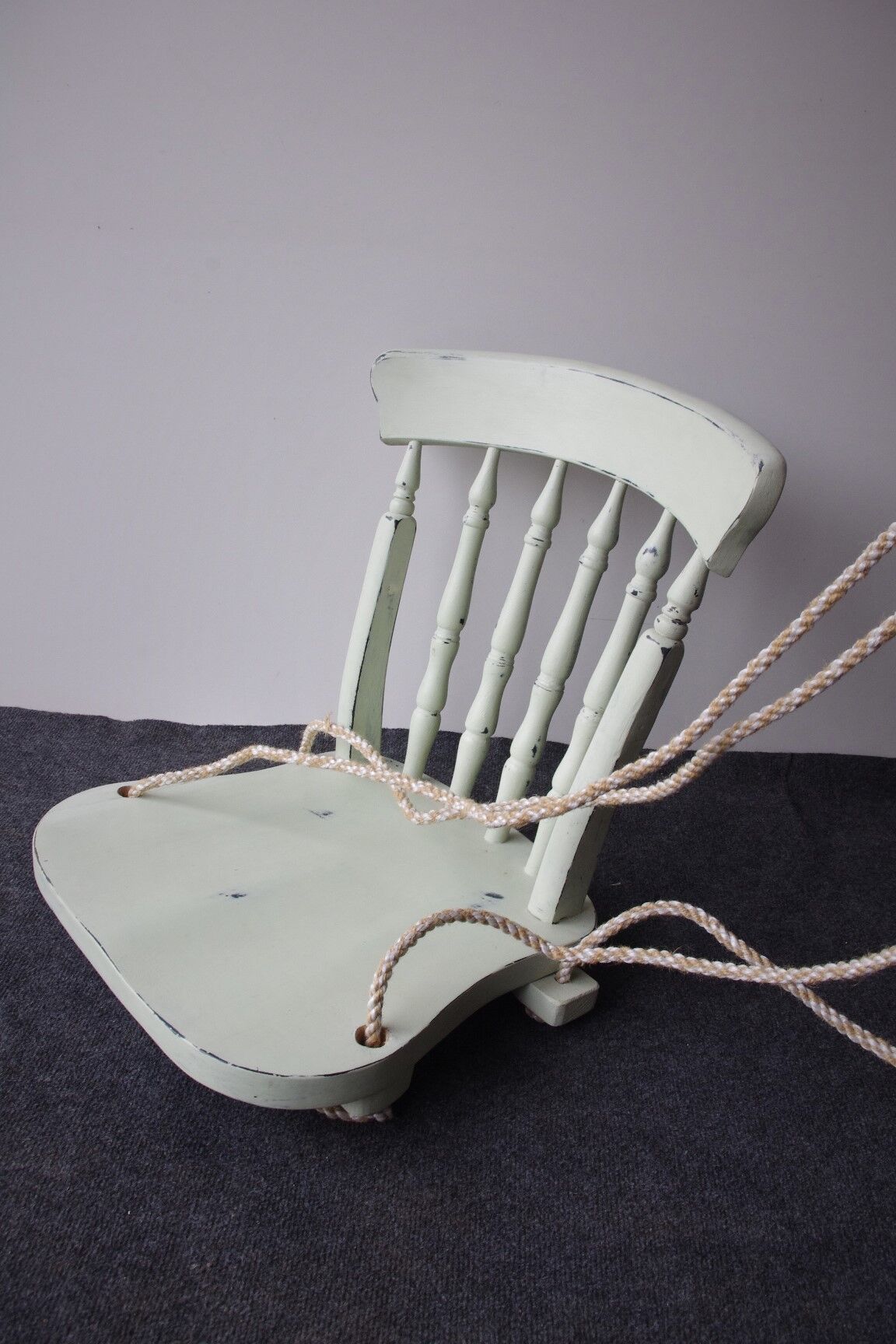 Wooden chair swing for hanging