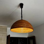Large rattan pendant light from the 1970s.