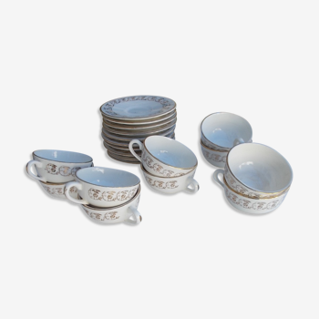 Lot 10 cups + saucers sarreguemines