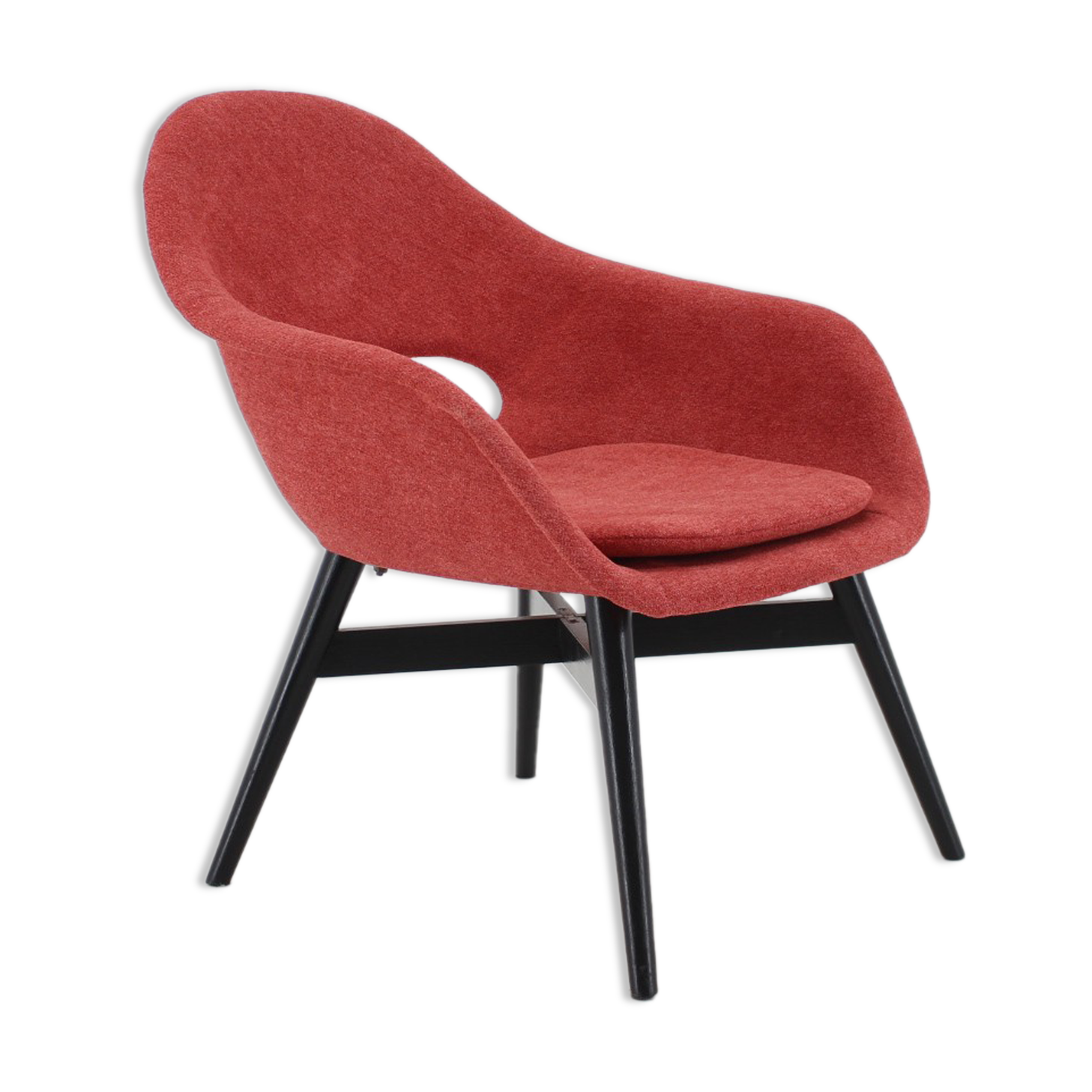 1960s Miroslav Navratil Fiberglass Shell Lounge Chair, Czechoslovakia