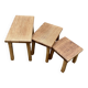 Trio of Brutalist nesting tables in solid oak – 1960s/70s