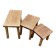 Trio of Brutalist nesting tables in solid oak – 1960s/70s