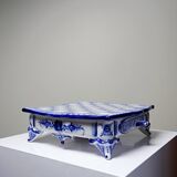 Gzhel porcelain travel chess set signed Yuri Garanin