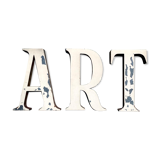 Sign letters forming the word "art"